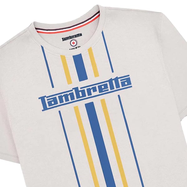 Lambretta Miesten Pystyraitainen T-paita