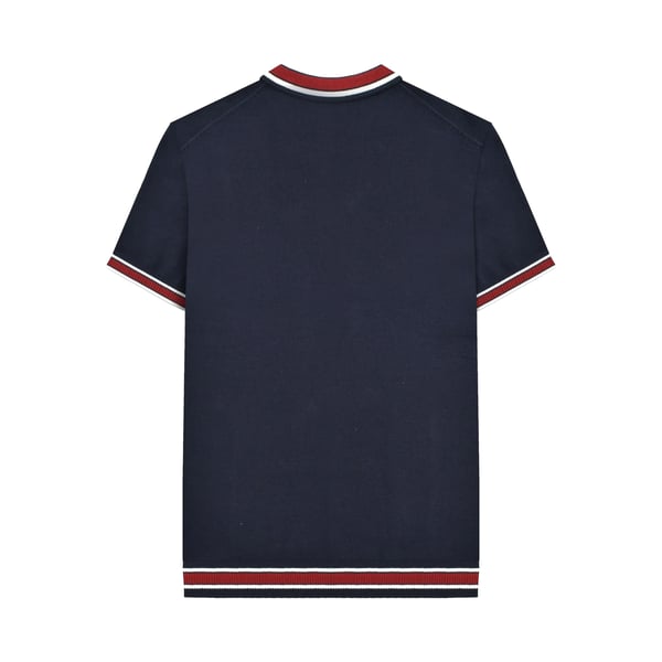 Lambretta Mens Valero Knitted Tipped Short-Sleeved Polo Shirt