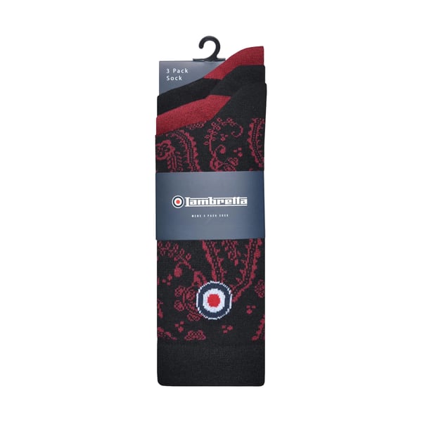 Lambretta Mens Paisley Socks (Pack of 3)