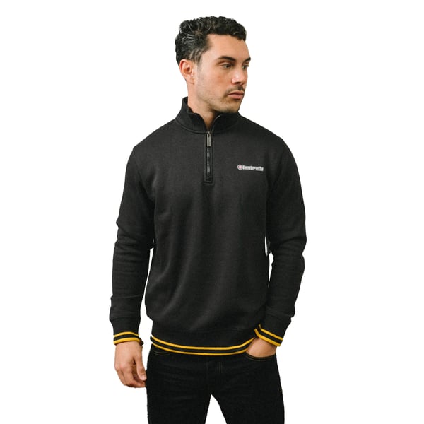 Lambretta Mens Tipped Quarter Zip Sweatshirt