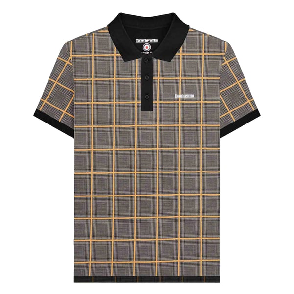 Lambretta Mens Prince Of Wales Check Polo Shirt