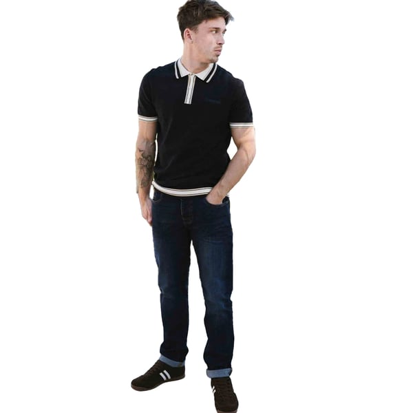 Lambretta Mens SS25 Tipped Knitted Polo Shirt