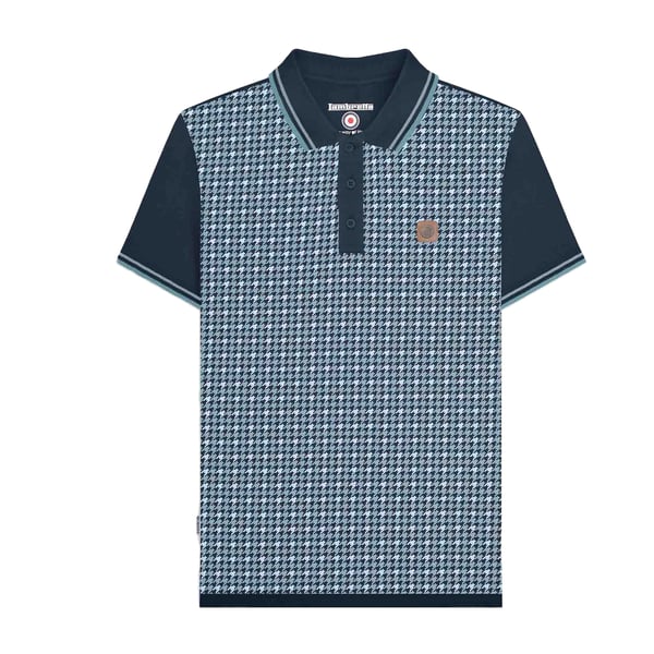 Lambretta Mens SS24 Houndstooth Polo Shirt