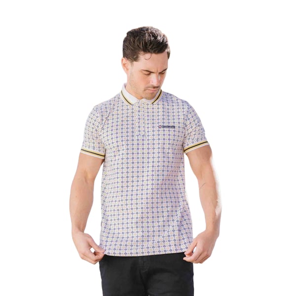 Lambretta Mens SS25 Geometric Polo Shirt