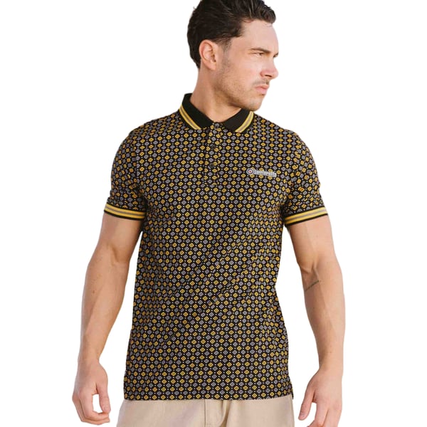 Lambretta Mens SS25 Geometric Polo Shirt