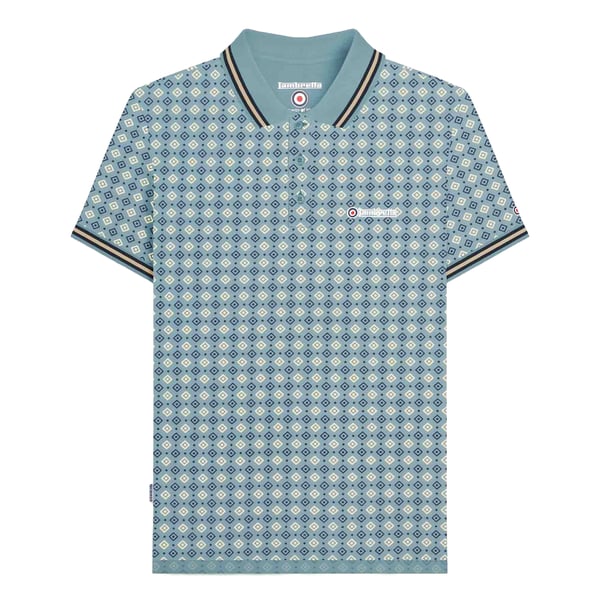 Lambretta Mens SS25 Geometric Polo Shirt