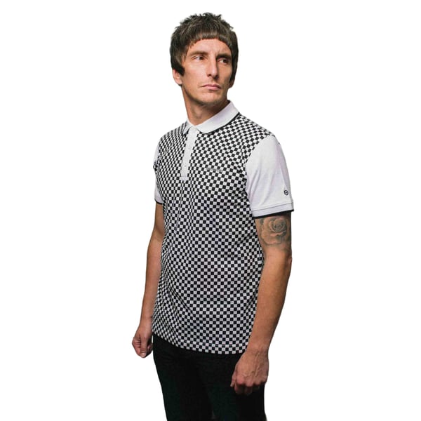 Lambretta Mens Two Tone All-Over Print Polo Shirt