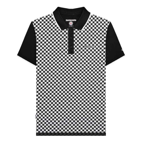 Lambretta Mens Two Tone All-Over Print Polo Shirt
