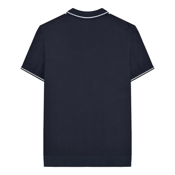 Lambretta Mens Greco Striped Knitted Short-Sleeved Polo Shirt