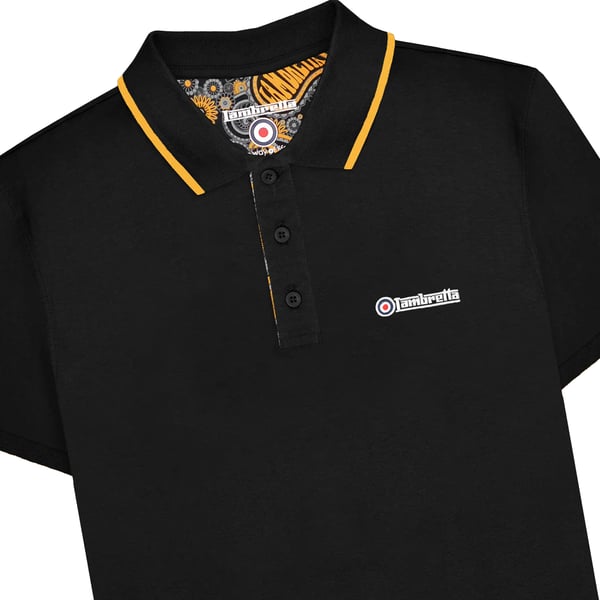 Lambretta Mens Paisley Lined Polo Shirt