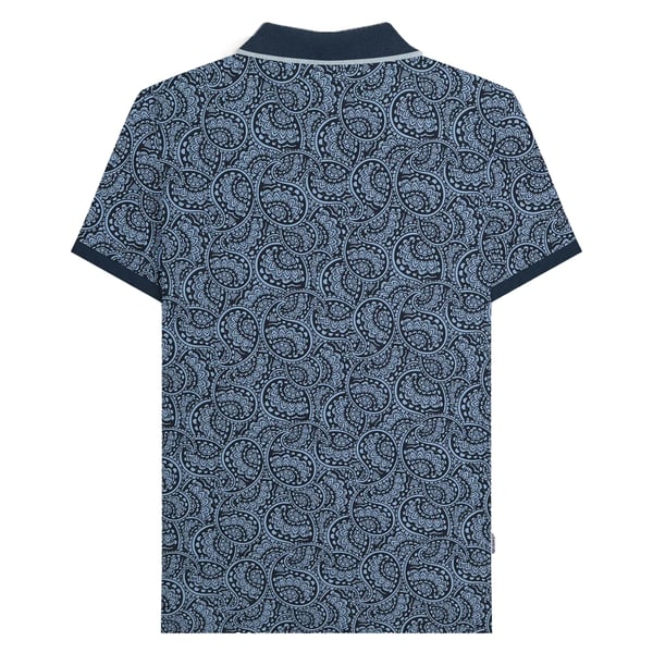Lambretta Mens AW24 Paisley Tonal Polo Shirt