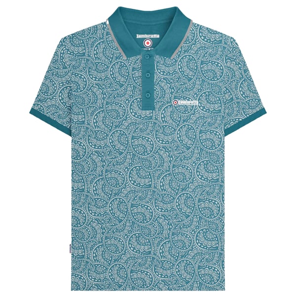 Lambretta Mens AW24 Paisley Tonal Polo Shirt