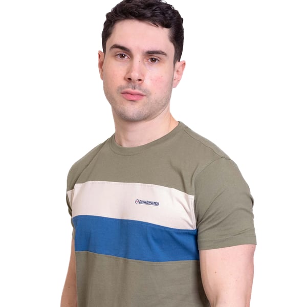 Lambretta Mens Panelled Short-Sleeved T-Shirt
