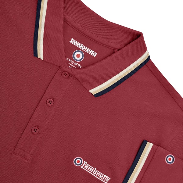 Lambretta Mens Triple Tipped Polo Shirt