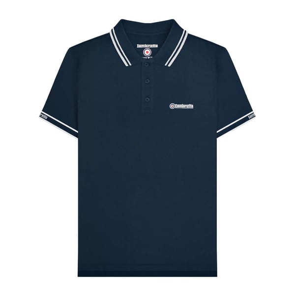 Lambretta Mens SS25 Branded Sleeve Polo Shirt