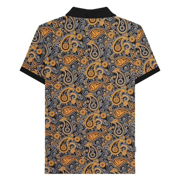 Lambretta Mens SS25 Paisley Branded Polo Shirt