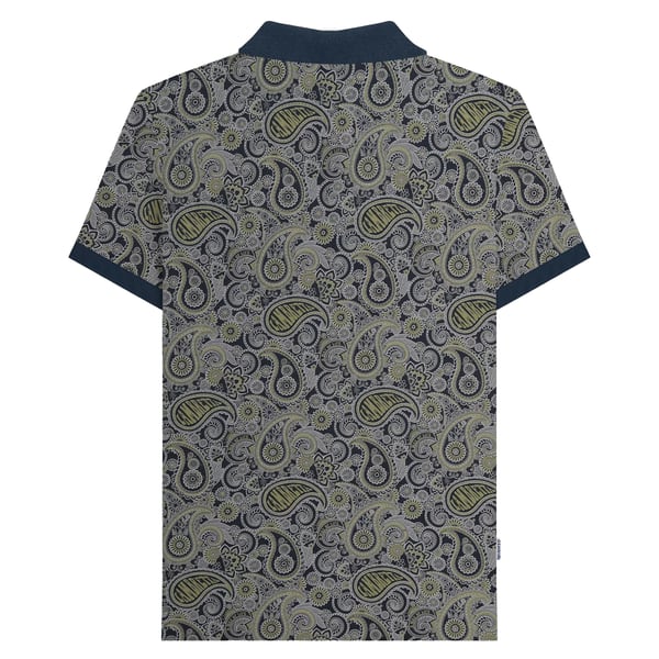 Lambretta Mens SS25 Paisley Branded Polo Shirt