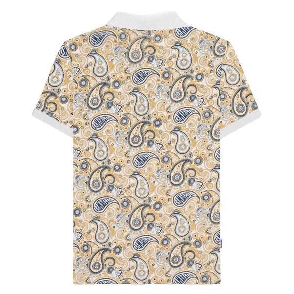 Lambretta Mens SS25 Paisley Branded Polo Shirt