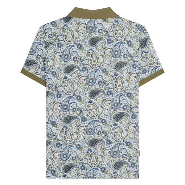 Lambretta Mens SS25 Paisley Branded Polo Shirt