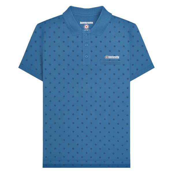 Lambretta Mens Premium Target All-Over Print Big & Tall Polo Shirt