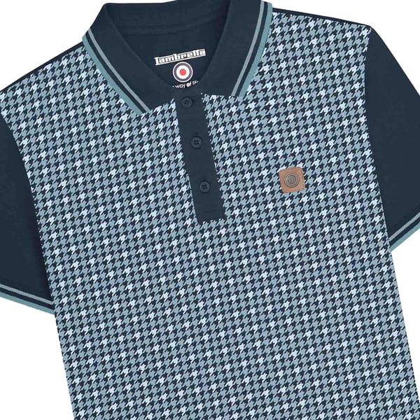 Lambretta Mens SS25 Houndstooth Big & Tall Polo Shirt