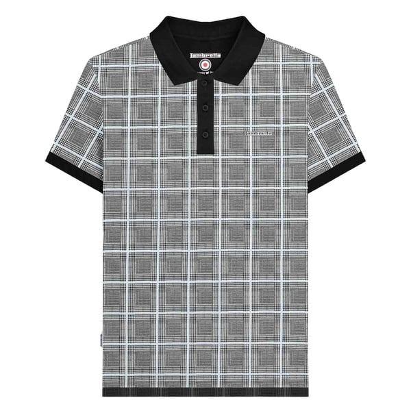 Lambretta Mens SS25 Prince Of Wales Check Big & Tall Polo Shirt
