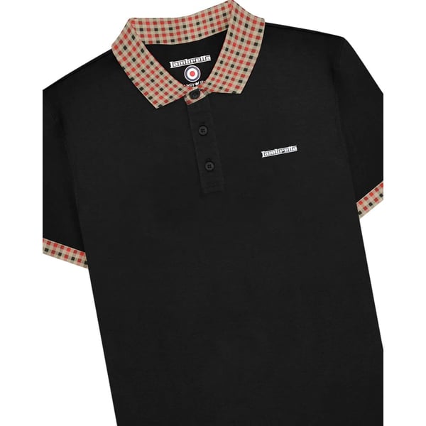 Lambretta Mens SS25 Gingham Polo Shirt