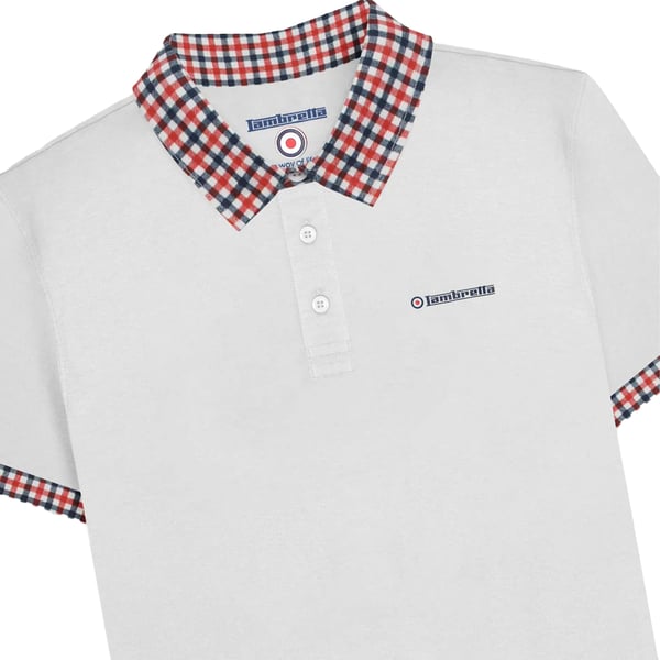 Lambretta Mens SS25 Gingham Polo Shirt