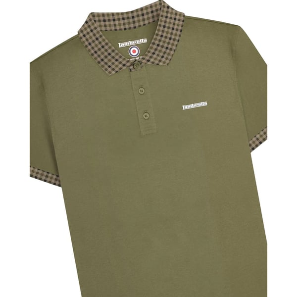 Lambretta Mens SS25 Gingham Polo Shirt
