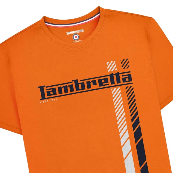 Lambretta Mens SS25 Racing Stripe Big & Tall T-Shirt