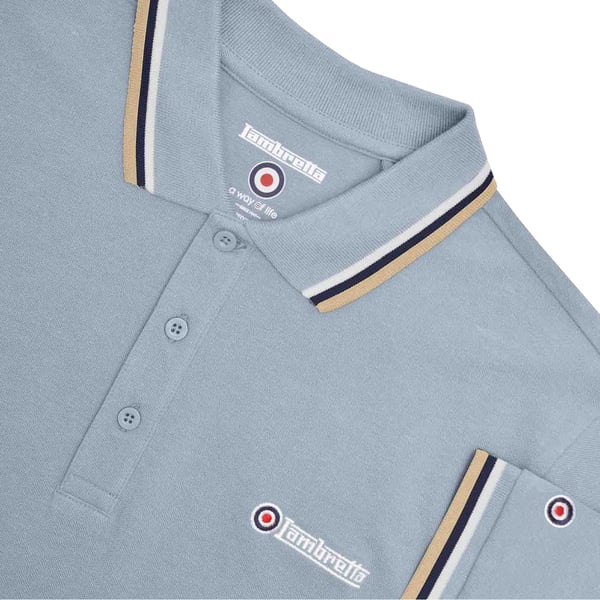 Lambretta Mens SS25 Triple Tipped Big & Tall Polo Shirt