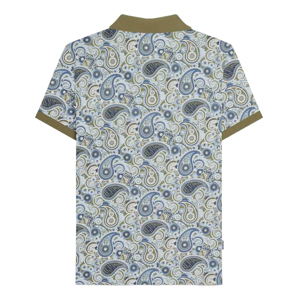 Lambretta Mens SS25 Paisley Branded Big & Tall Polo Shirt