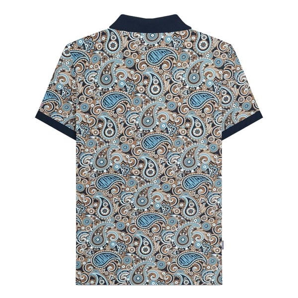 Lambretta Mens SS25 Paisley Branded Big & Tall Polo Shirt