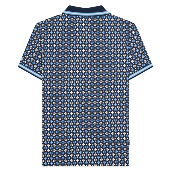 Lambretta Mens SS25 Geometric Big & Tall Polo Shirt