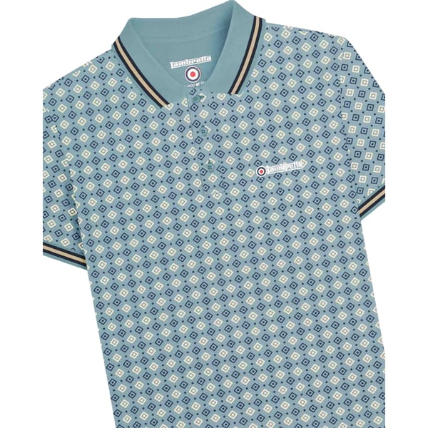 Lambretta Mens SS25 Geometric Big & Tall Polo Shirt