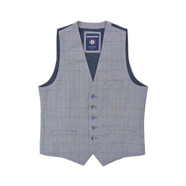 Lambretta Mens George Prince Of Wales Check Waistcoat
