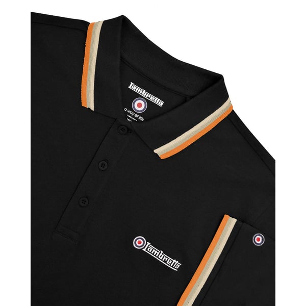 Lambretta Mens Triple Tipped Polo Shirt