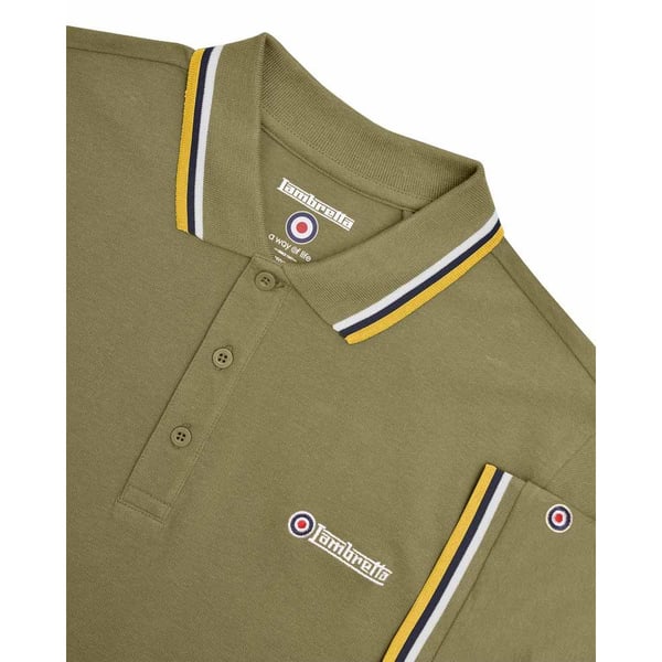 Lambretta Mens Triple Tipped Polo Shirt
