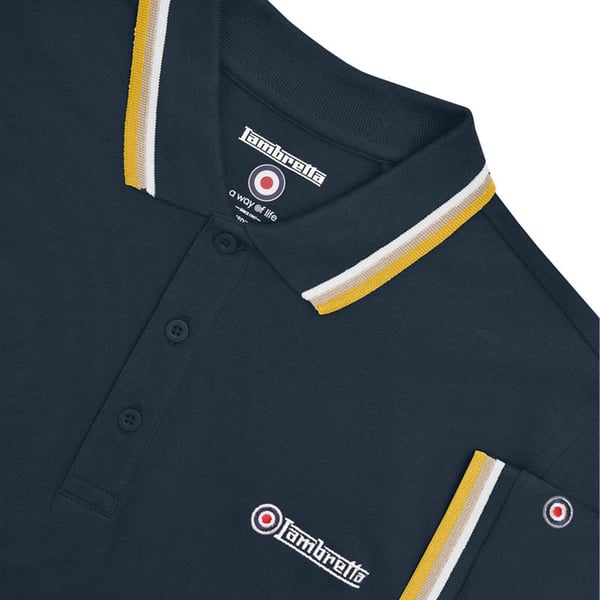 Lambretta Mens Triple Tipped Polo Shirt