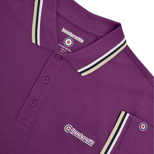 Lambretta Mens Triple Tipped Polo Shirt