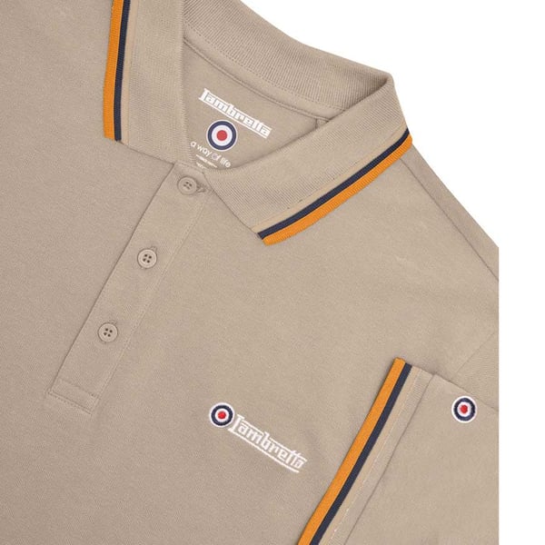 Lambretta Mens Triple Tipped Polo Shirt