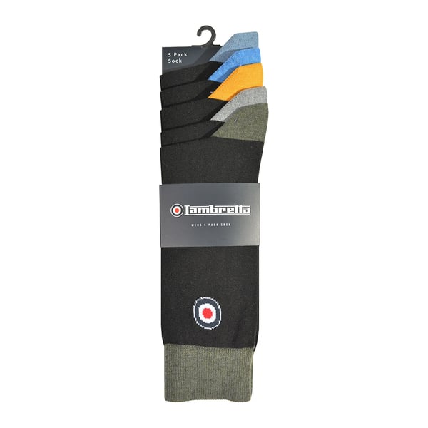 Lambretta Mens Contrast Socks (Pack of 5)