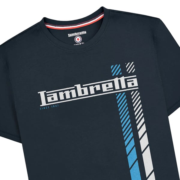 Lambretta Mens Racing Stripe Big & Tall T-Shirt