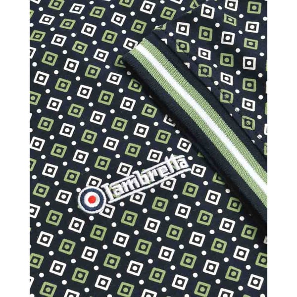 Lambretta Mens Geometric Big & Tall Polo Shirt