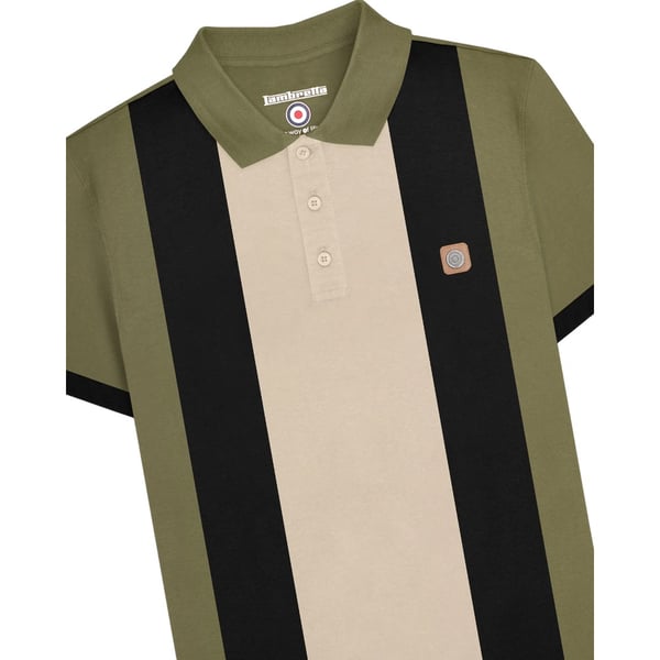 Lambretta Mens Contrast Panel Vintage Polo Shirt