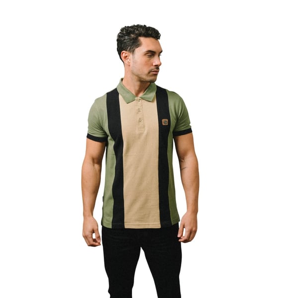 Lambretta Mens Contrast Panel Vintage Polo Shirt
