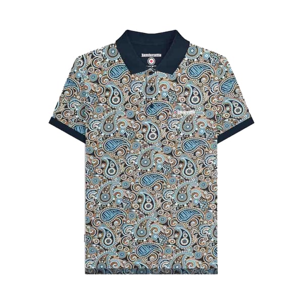 Lambretta Mens Paisley Polo Shirt