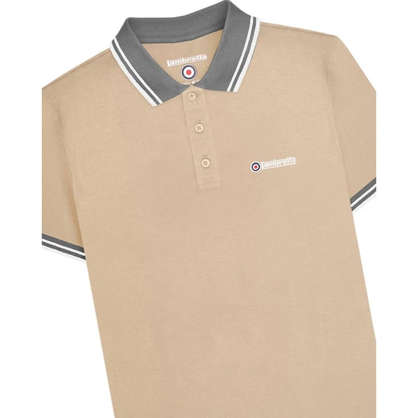 Lambretta Mens Contrast Tipped Polo Shirt