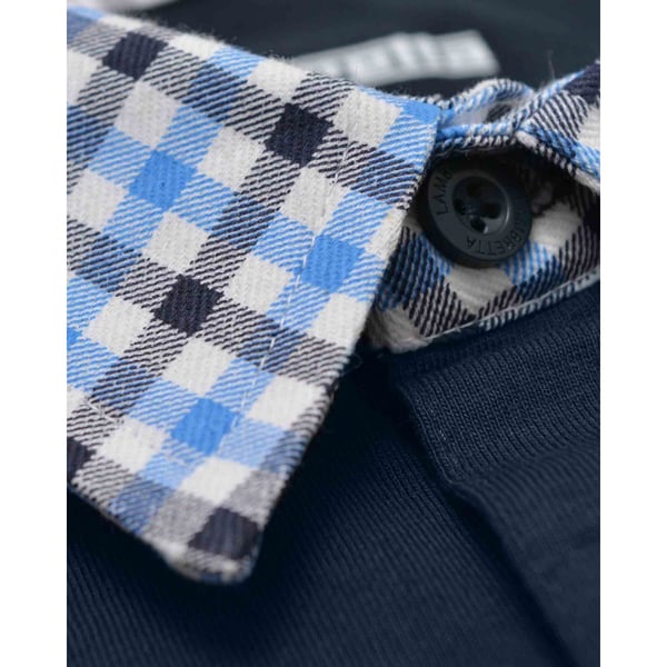 Lambretta Mens Gingham Collar Big & Tall Polo Shirt