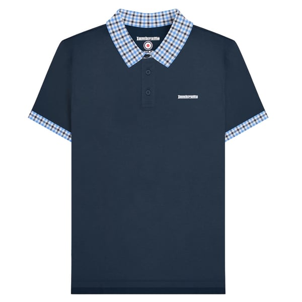 Lambretta Mens Gingham Collar Big & Tall Polo Shirt